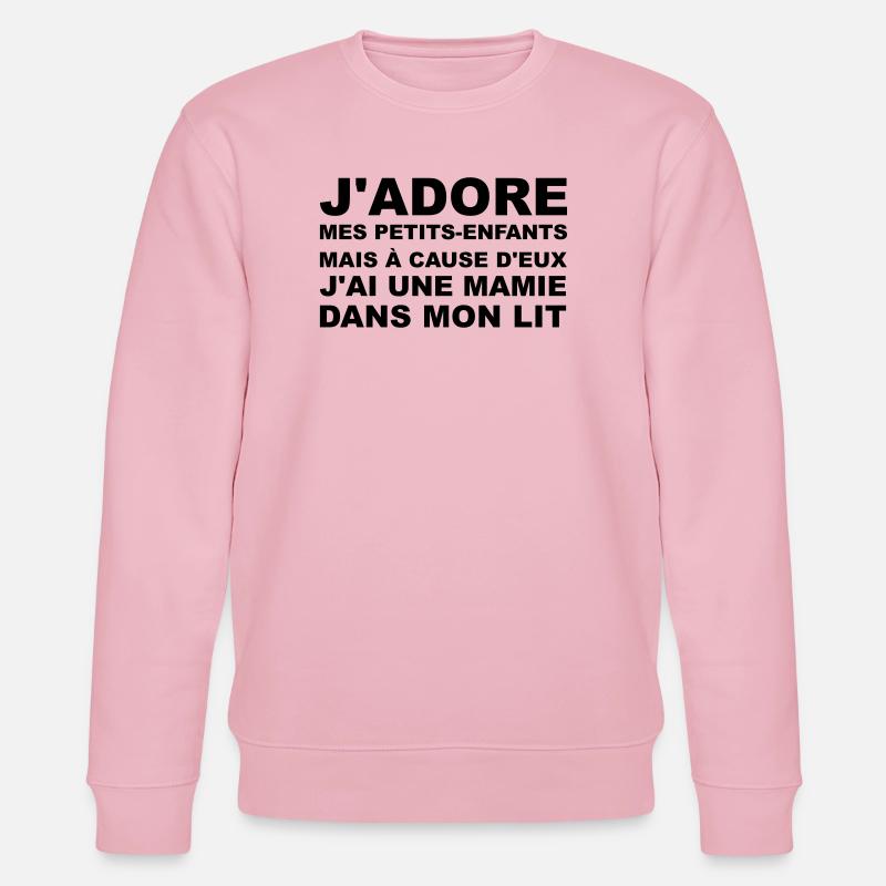 Mamie dans mon lit - Sweat bio CHANGER Stanley/Stella Unisexe - rose pâle