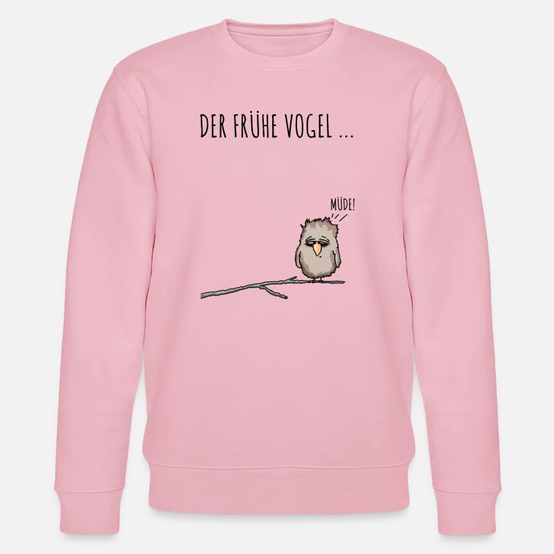 Der fruehe Vogel schwarz - Stanley/Stella Unisex Bio-Sweatshirt CHANGER  - Hellrosa