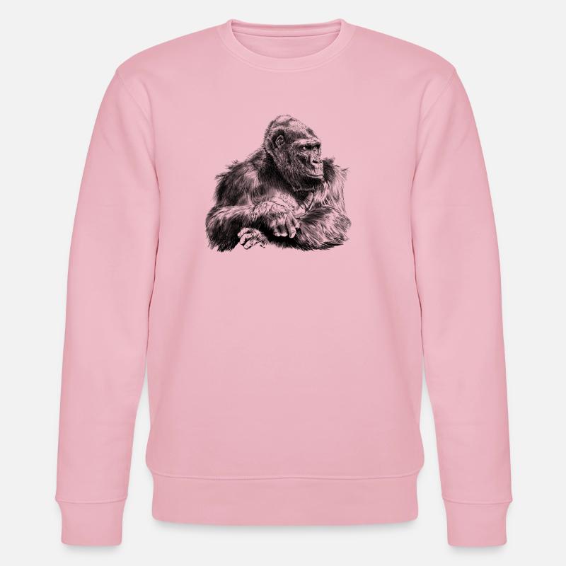 Gorilla - Stanley/Stella Unisex Bio-Sweatshirt CHANGER  - Hellrosa
