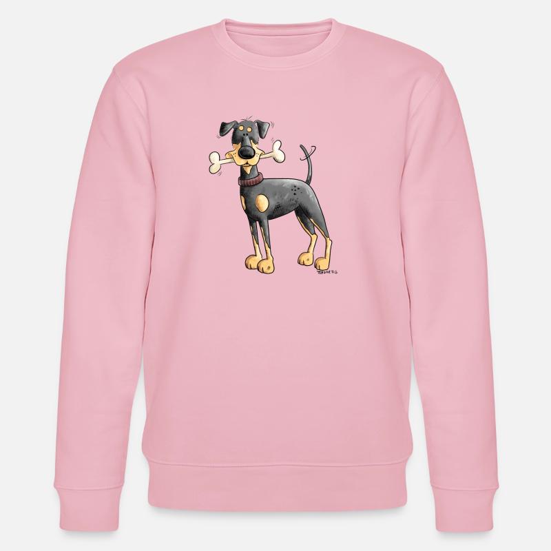 Dobermann Oder Pinscher mit Knochen - Stanley/Stella Unisex Bio-Sweatshirt CHANGER  - Hellrosa