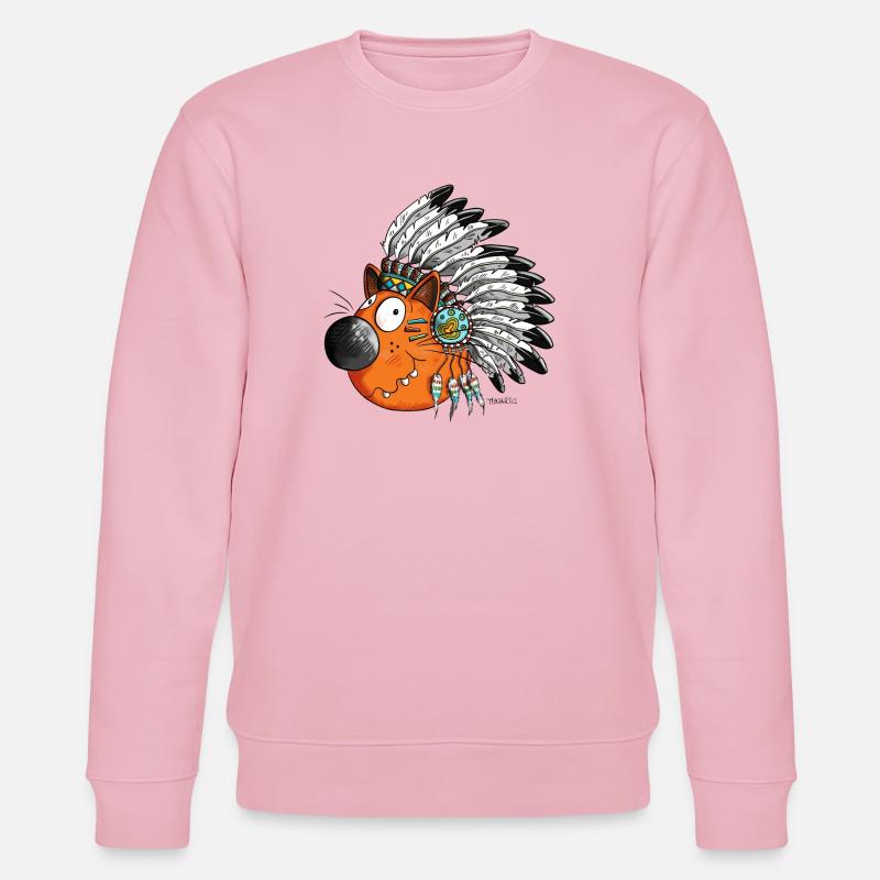 Indianer Katze - Stanley/Stella Unisex Bio-Sweatshirt CHANGER  - Hellrosa