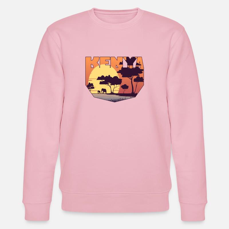Kenia Design mit Landschaft / Geschenk - Stanley/Stella Unisex Bio-Sweatshirt CHANGER  - Hellrosa