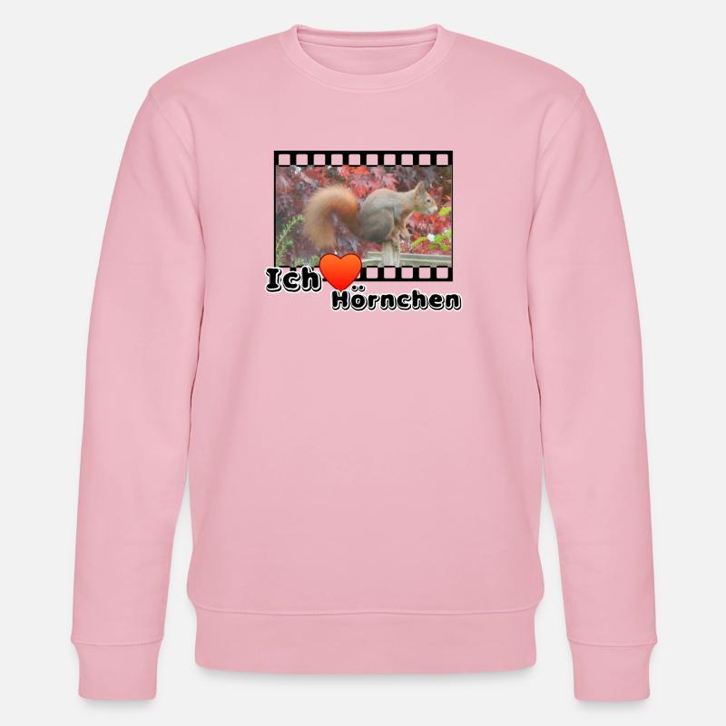 Liebe Tierfreund Eichhoernchen Tiere Spruch - Stanley/Stella Unisex Bio-Sweatshirt CHANGER  - Hellrosa