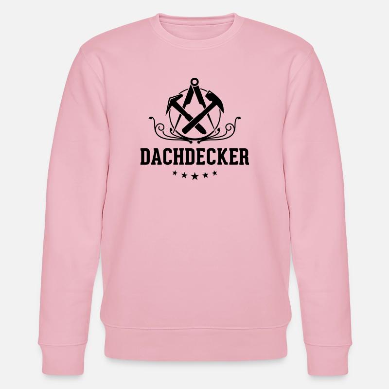 Dachdecker Schriftzug, Zunftzeichen - Stanley/Stella Unisex Bio-Sweatshirt CHANGER  - Hellrosa