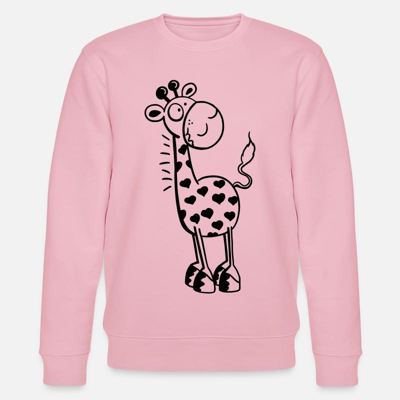 Herzliche Giraffe - Giraffen - Tiere - Comic - Stanley/Stella Unisex Bio-Sweatshirt CHANGER  - Hellrosa