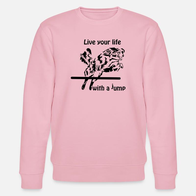 Agility Australian Shepherd Aussie - Stanley/Stella CHANGER Unisex Organic Sweatshirt - cotton pink