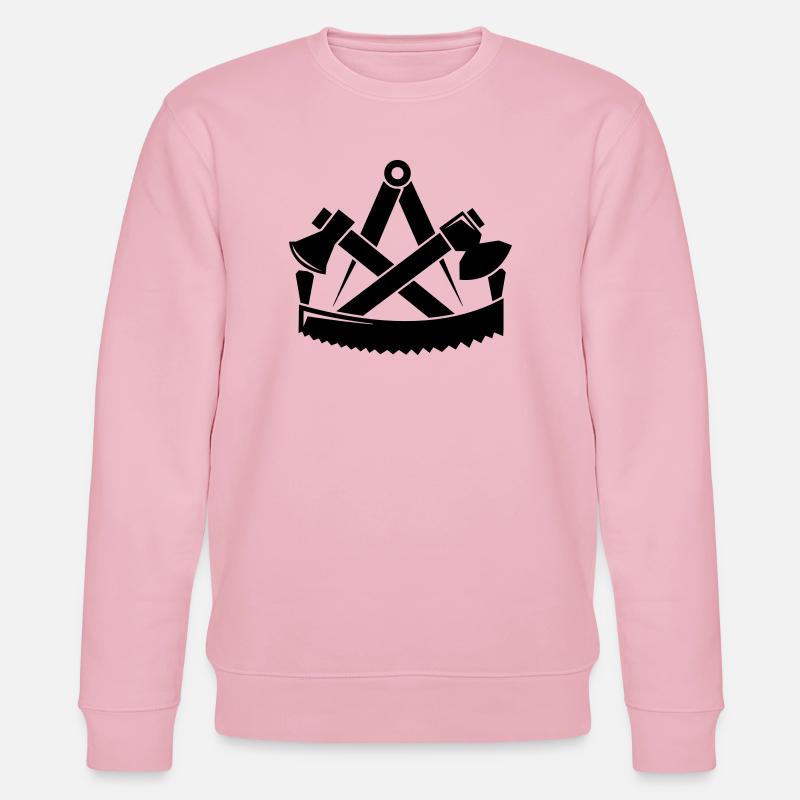 Zimmerer Zunftzeichen - Zimmermann Zunft - Stanley/Stella Unisex Bio-Sweatshirt CHANGER  - Hellrosa