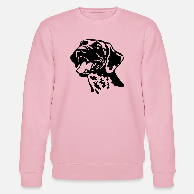 German shorthaired pointer head - Stanley/Stella CHANGER Unisex Organic Sweatshirt - cotton pink