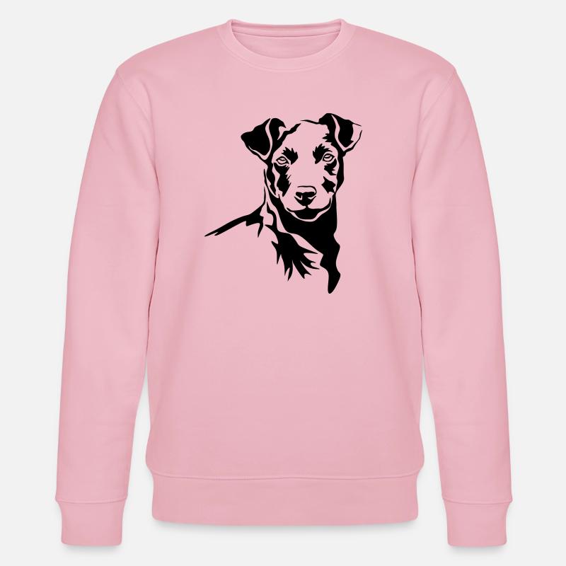 Tête de Patterdale Terrier - Sweat bio CHANGER Stanley/Stella Unisexe - rose pâle