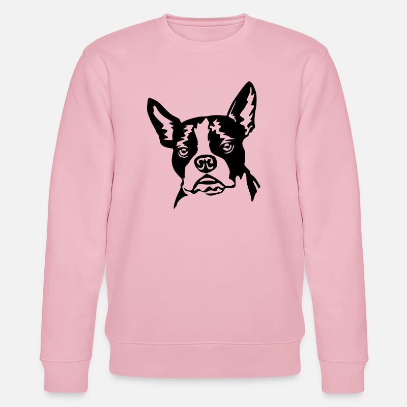 Boston Terrier - Stanley/Stella Unisex Bio-Sweatshirt CHANGER  - Hellrosa