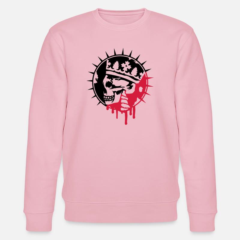 Totenschädel mit Krone Graffiti Patch - Stanley/Stella Unisex Bio-Sweatshirt CHANGER  - Hellrosa