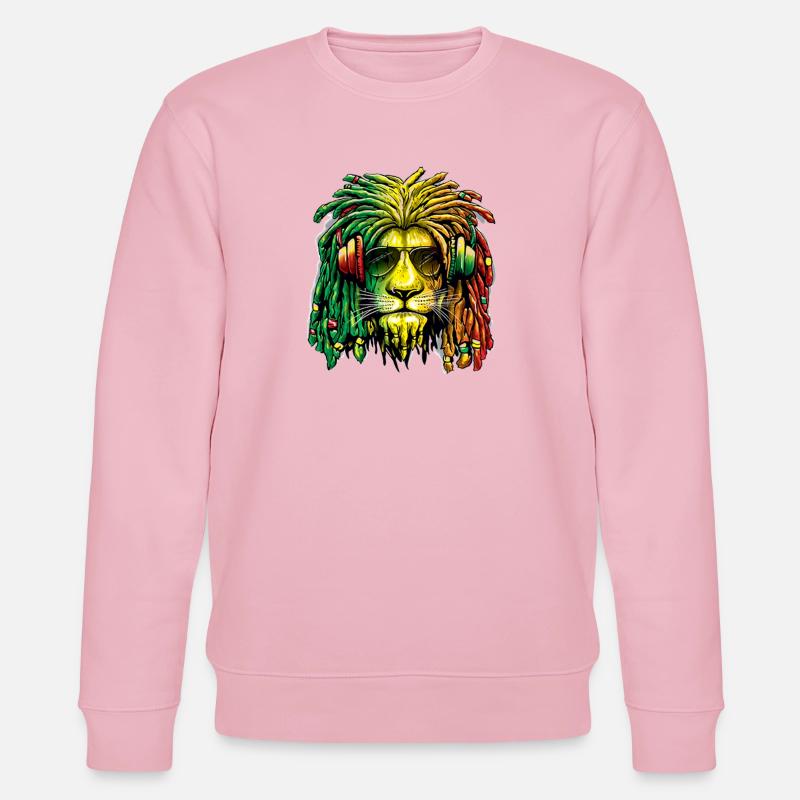 Lion Rasta - Stanley/Stella Unisex Bio-Sweatshirt CHANGER  - Hellrosa