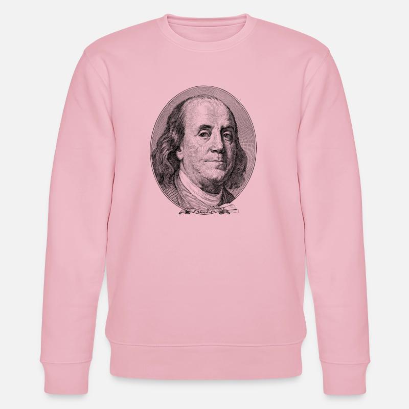 100 $ Benjamin Franklin - Sweat bio CHANGER Stanley/Stella Unisexe - rose pâle