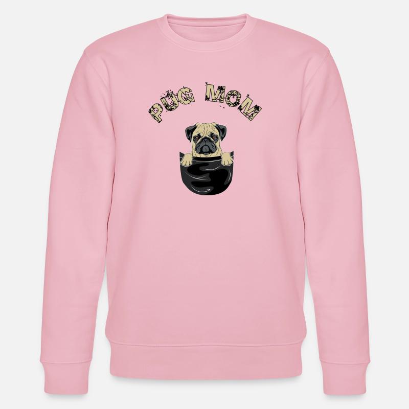 Mops Mamma - Stanley/Stella Unisex Bio-Sweatshirt CHANGER  - Hellrosa