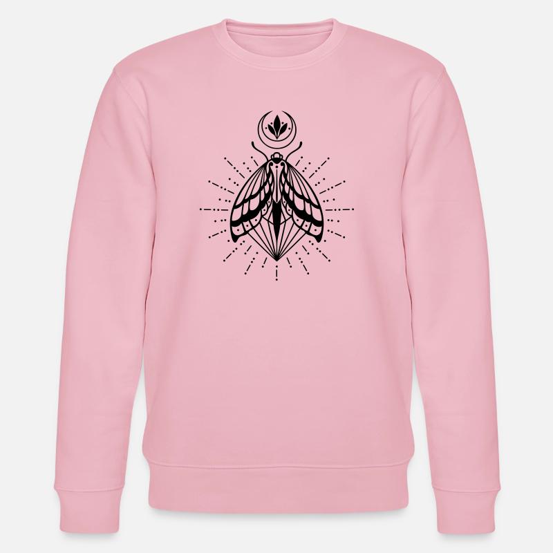 Moth moon crystal diamond firefly - Stanley/Stella CHANGER Unisex Organic Sweatshirt - cotton pink