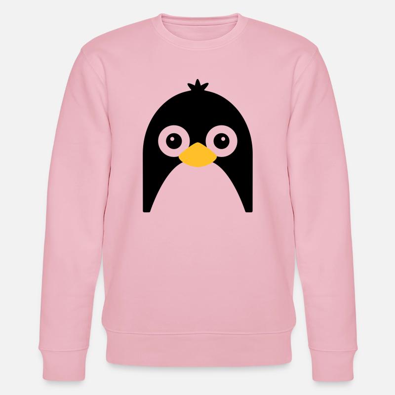 Nettes Pinguin-Gesicht - Stanley/Stella Unisex Bio-Sweatshirt CHANGER  - Hellrosa
