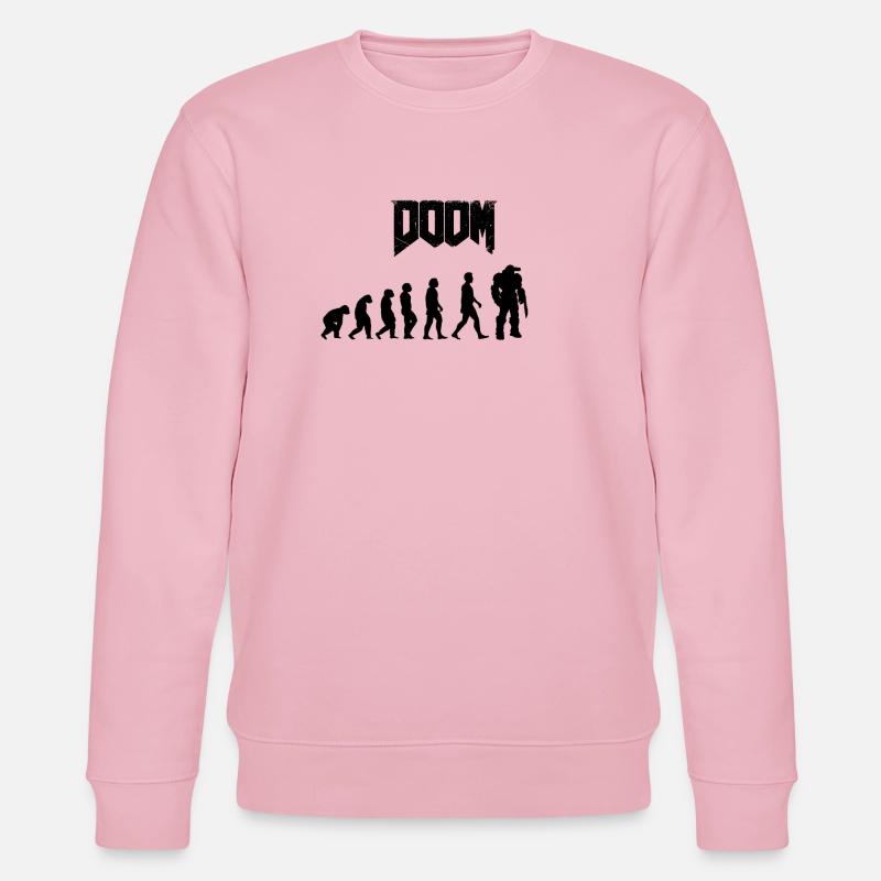 Minimalistische menschliche Evolutionssilhouetten - Stanley/Stella Unisex Bio-Sweatshirt CHANGER  - Hellrosa