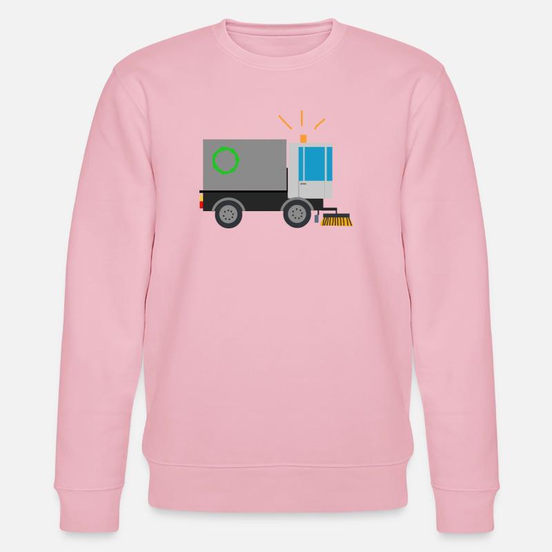 Kehrmaschine Straßenfeger Kinder Berufe Säuberung - Stanley/Stella Unisex Bio-Sweatshirt CHANGER  - Hellrosa