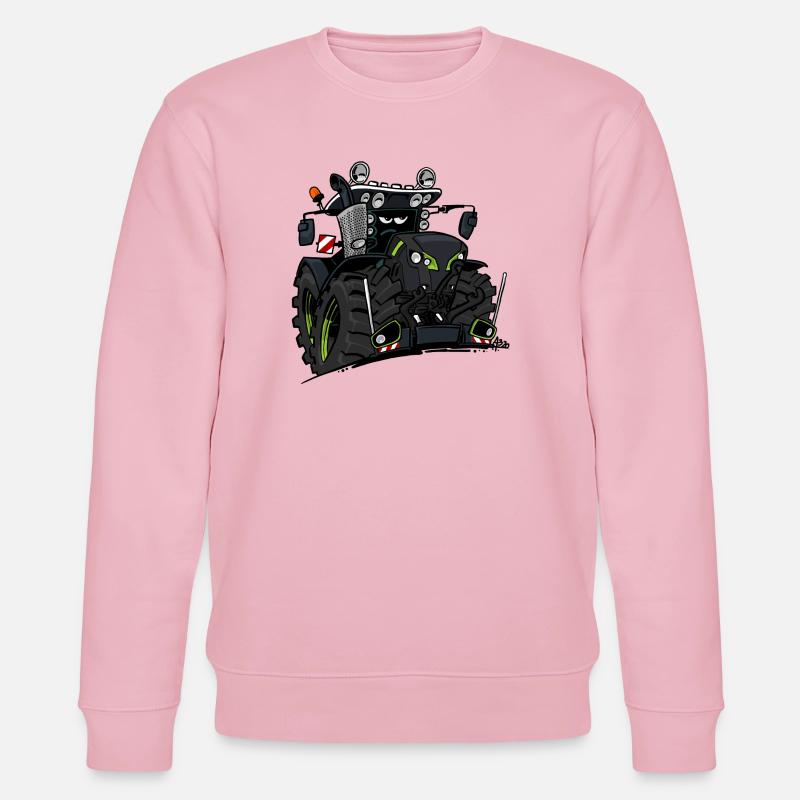 0927 C TRACTEUR NOIR - Sweat bio CHANGER Stanley/Stella Unisexe - rose pâle