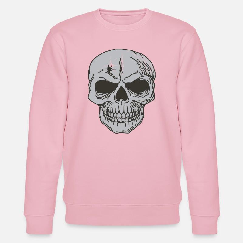 Totenkopf Knochen Schädel Design - Stanley/Stella Unisex Bio-Sweatshirt CHANGER  - Hellrosa