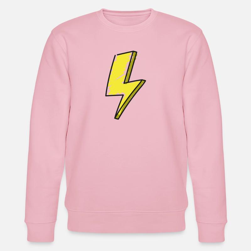 Foudre - illustration - Sweat bio CHANGER Stanley/Stella Unisexe - rose pâle
