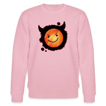 niedlicher Teufel in Flammen und glühendem Gesicht - Stanley/Stella Unisex Bio-Sweatshirt CHANGER  - Hellrosa - Vorne - Jaron (178cm) & Liana (172cm)