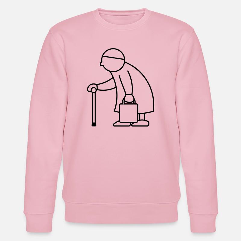Vieille dame avec sac à provisions - Sweat bio CHANGER Stanley/Stella Unisexe - rose pâle
