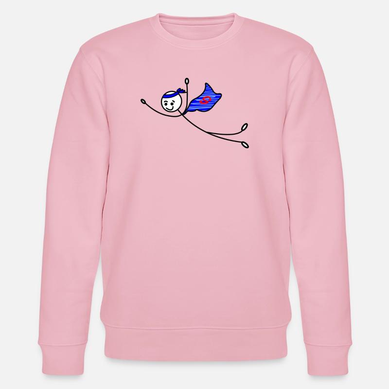 Superhelden-Strichmännchen - Stanley/Stella Unisex Bio-Sweatshirt CHANGER  - Hellrosa