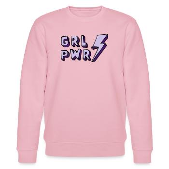Illustration von Frauenpower und Energie - Stanley/Stella Unisex Bio-Sweatshirt CHANGER  - Hellrosa - Vorne - Jaron (178cm) & Liana (172cm)