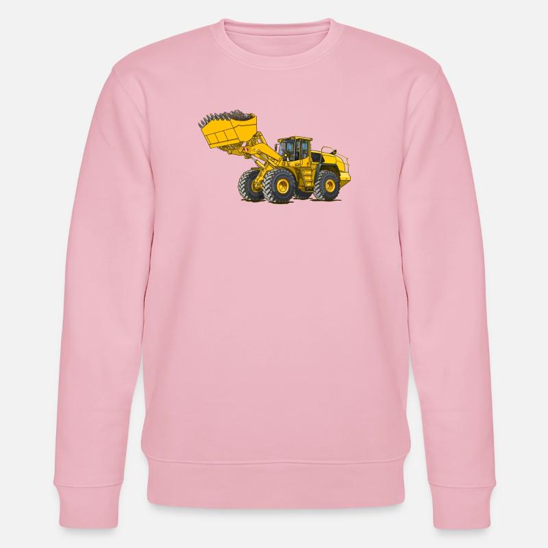 Chargeuse sur pneus, engin de chantier - Sweat bio CHANGER Stanley/Stella Unisexe - rose pâle