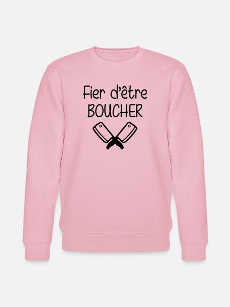 Fier d'être boucher - Sweat bio CHANGER Stanley/Stella Unisexe - rose pâle