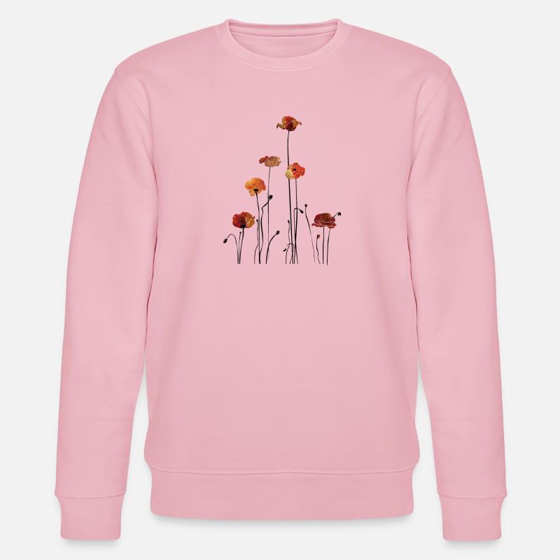 Mohnblumen Silhouette Design - Stanley/Stella Unisex Bio-Sweatshirt CHANGER  - Hellrosa