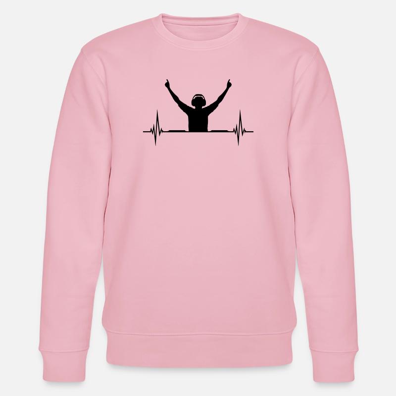 Herzschlag Puls DJ - Stanley/Stella Unisex Bio-Sweatshirt CHANGER  - Hellrosa