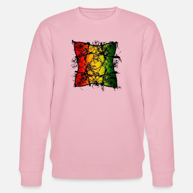 Rasta-Blattabstraktion mit Farbverlauf - Stanley/Stella Unisex Bio-Sweatshirt CHANGER  - Hellrosa