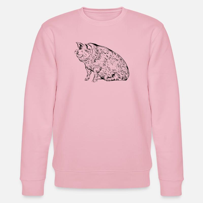 Schwein Schweine - Stanley/Stella Unisex Bio-Sweatshirt CHANGER  - Hellrosa