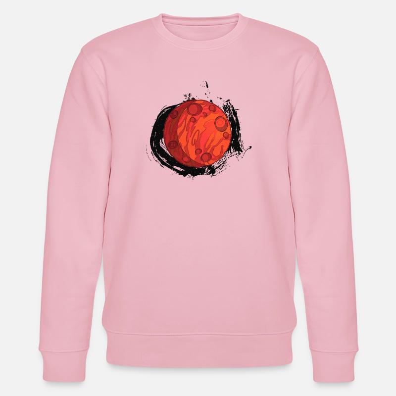 Planet Mars mit Hintergrund, Planeten - Stanley/Stella Unisex Bio-Sweatshirt CHANGER  - Hellrosa