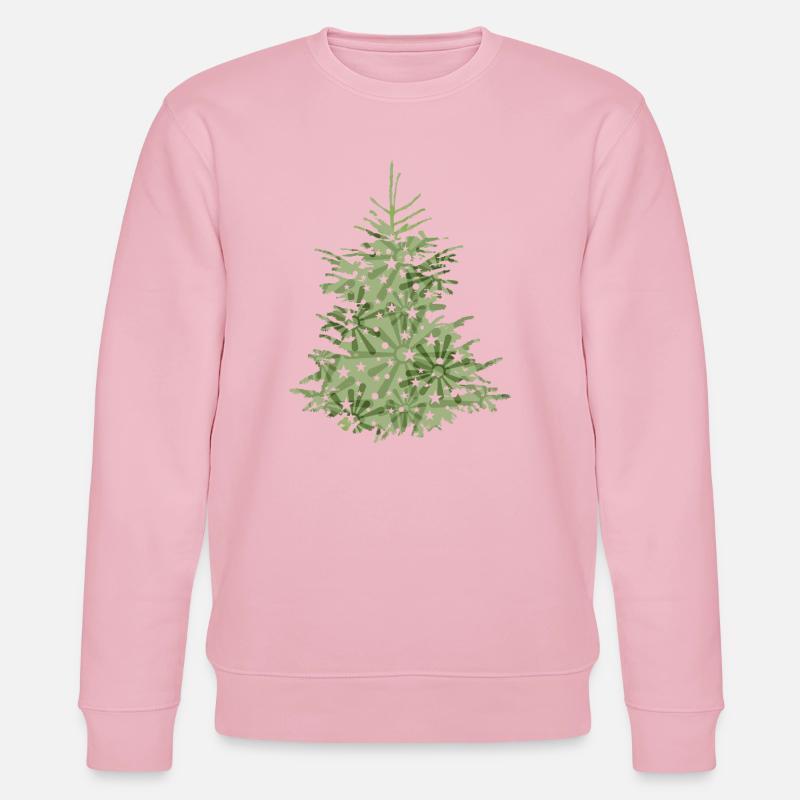 grüner Christbaum, Tannenbaum oder Weihnachtsbaum - Stanley/Stella Unisex Bio-Sweatshirt CHANGER  - Hellrosa