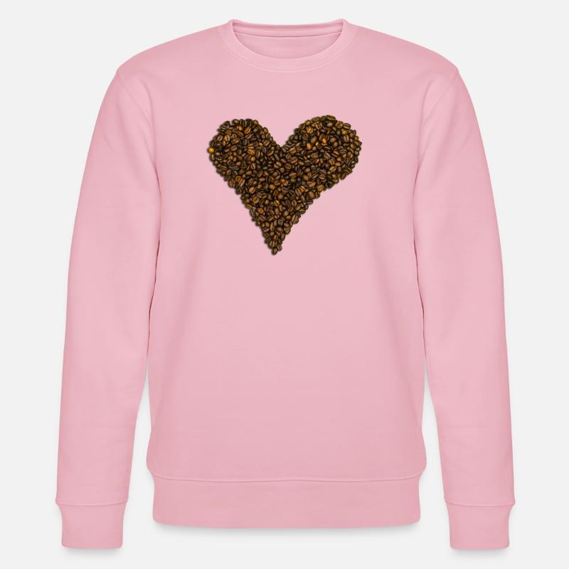Ein Herz aus Kaffeebohnen - Stanley/Stella Unisex Bio-Sweatshirt CHANGER  - Hellrosa