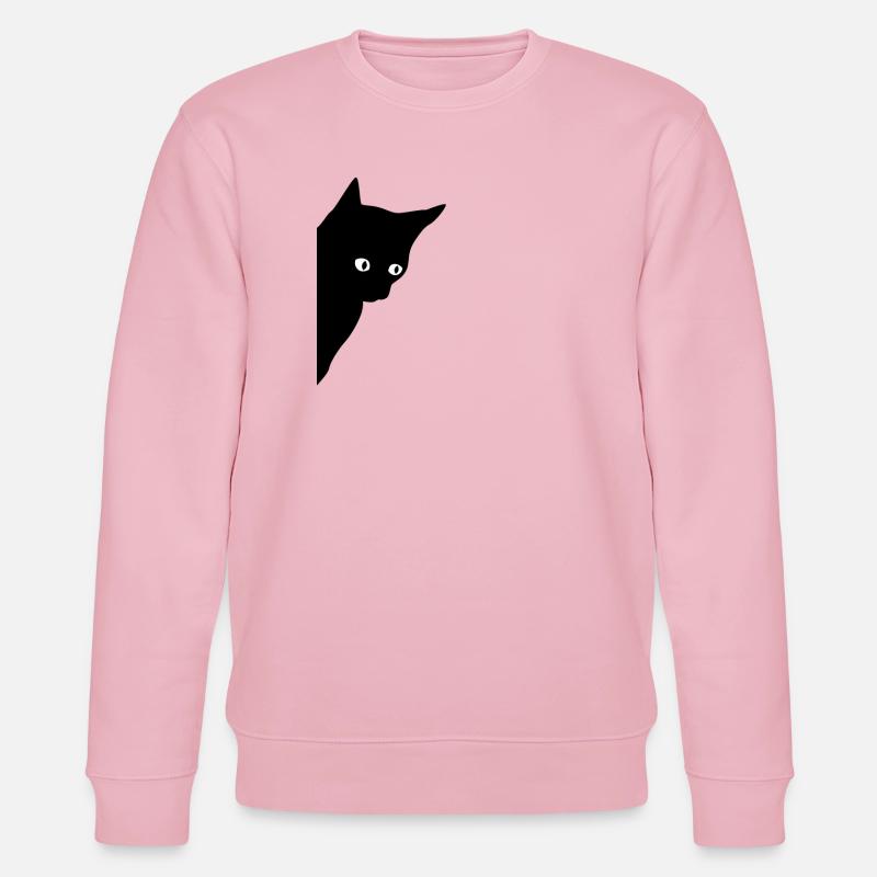 Schwarze Katze mit leuchtenden Augen - Stanley/Stella Unisex Bio-Sweatshirt CHANGER  - Hellrosa