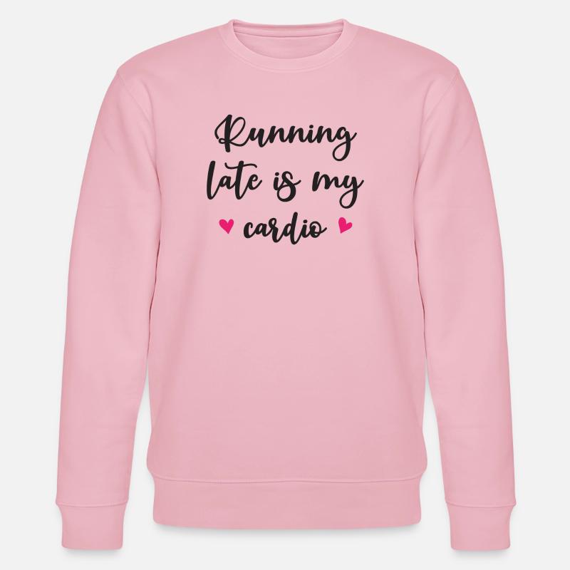 Courir tard est mon cardio - Sweat bio CHANGER Stanley/Stella Unisexe - rose pâle
