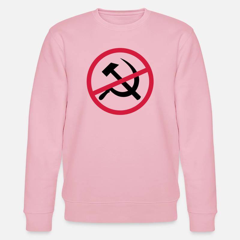 Verboten Kommunismus Schild - Stanley/Stella Unisex Bio-Sweatshirt CHANGER  - Hellrosa