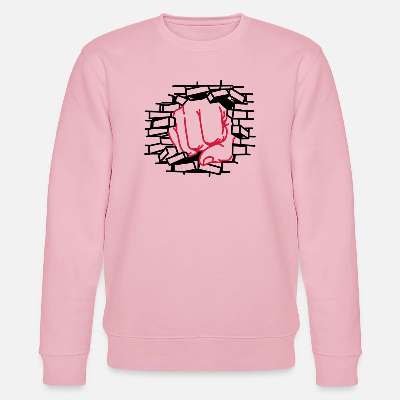 Faustdick, Faust, schlagen - Stanley/Stella Unisex Bio-Sweatshirt CHANGER  - Hellrosa
