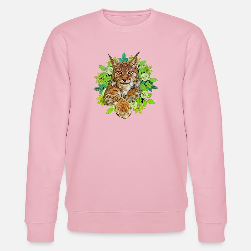 Luchs Katze Freiheit - Stanley/Stella Unisex Bio-Sweatshirt CHANGER  - Hellrosa