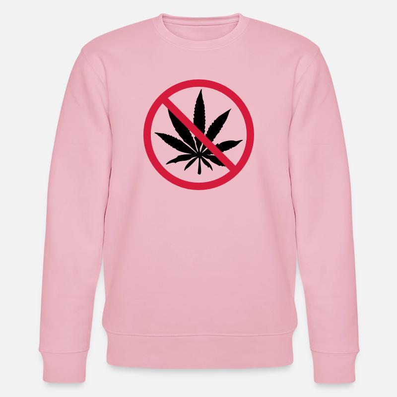 Weed Verboten Schild - Stanley/Stella Unisex Bio-Sweatshirt CHANGER  - Hellrosa
