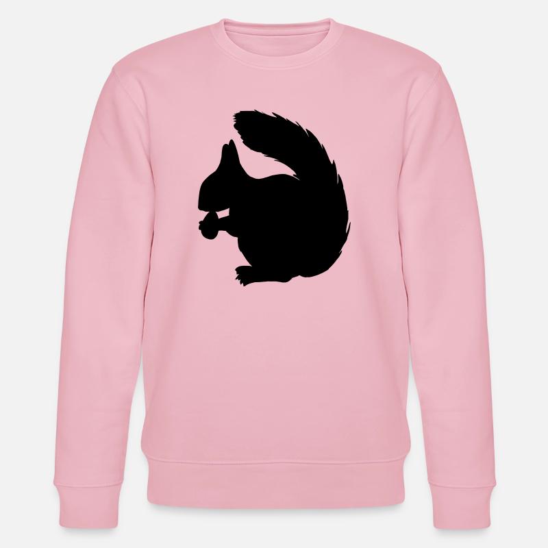 Eichhörnchen mit Nussschattenfigur - Stanley/Stella Unisex Bio-Sweatshirt CHANGER  - Hellrosa