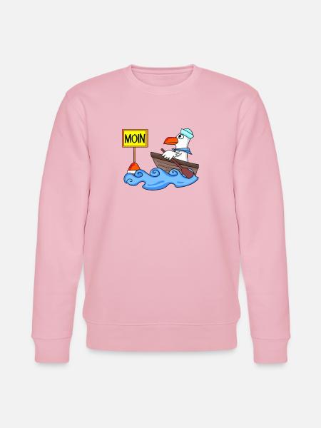 Moin Seemann Möwe Seemöwe Boot - Stanley/Stella Unisex Bio-Sweatshirt CHANGER - Hellrosa