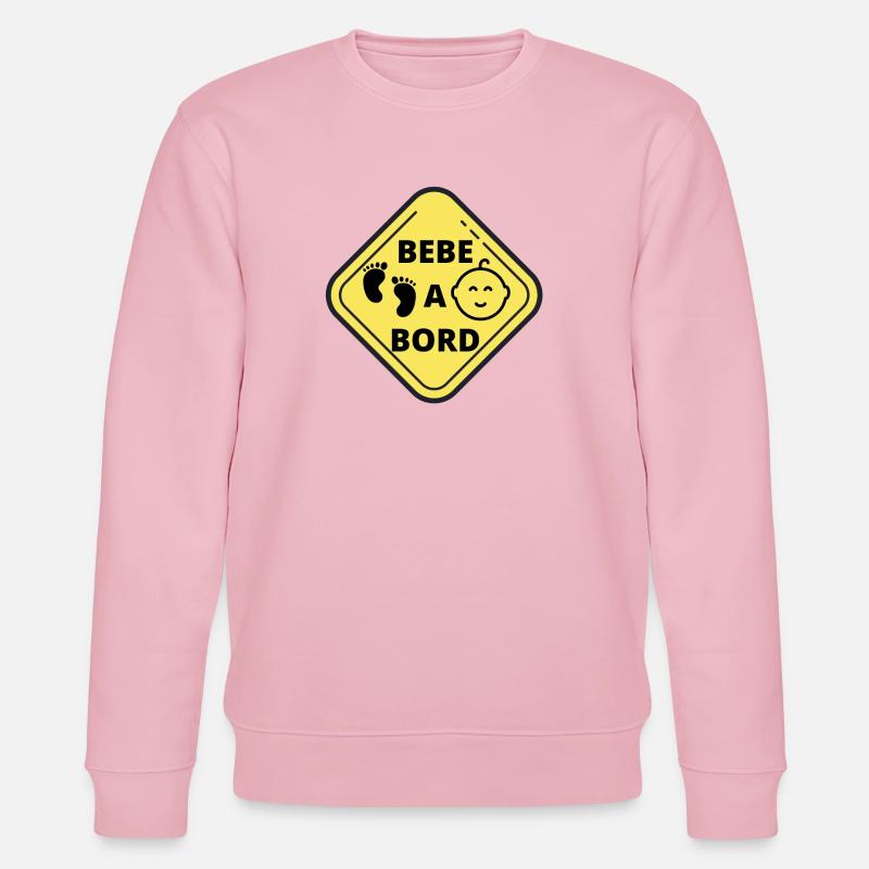 Baby an Bord - Stanley/Stella Unisex Bio-Sweatshirt CHANGER  - Hellrosa
