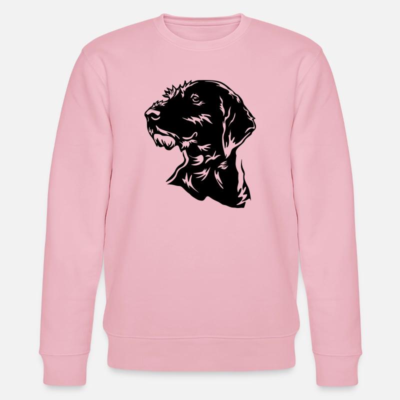 Deutsch Drahthaar Kopf - Stanley/Stella Unisex Bio-Sweatshirt CHANGER  - Hellrosa