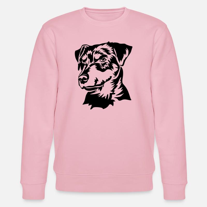 German Jagdterrier head - Stanley/Stella CHANGER Unisex Organic Sweatshirt - cotton pink