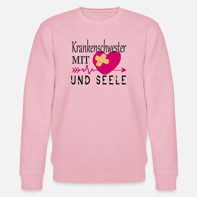 Krankenschwester mit Herz - Stanley/Stella Unisex Bio-Sweatshirt CHANGER  - Hellrosa